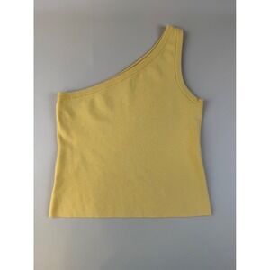 Minimalist One Shoulder Tank Cotton Silk Knit Yellow XL Country Road